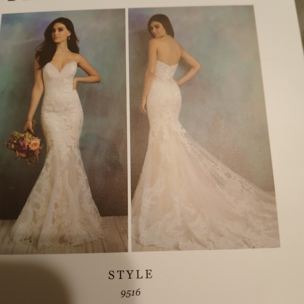 Allure Bridals White Lace Wedding Dress